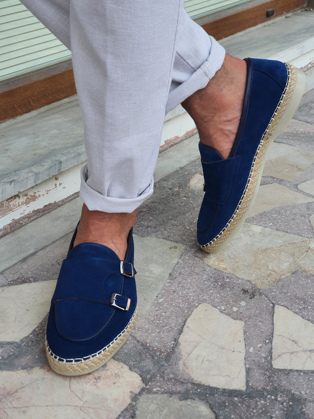 Kurni Blue Double Buckled Suede Leather Shoes-baagr.myshopify.com-shoes2-brabion