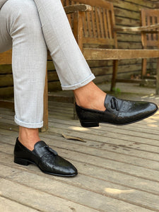Bojo Black Leather Tasseled Shoes-baagr.myshopify.com-shoes2-BOJONI
