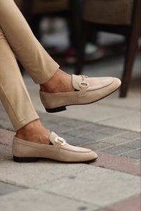 Ace Toka Detailed Neolite Beige Suede Loafer