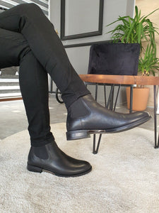 Bojo Genuine Leather Black Boots Shoes-baagr.myshopify.com-shoes2-BOJONI