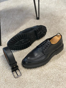 Bojoni Wooster Black Derby Shoes