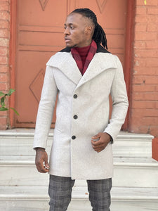 Bojo Gray Slim Fit Wool Long Coat-baagr.myshopify.com-Jacket-BOJONI
