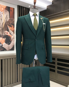 Bojoni Amato Slim Fit Dark Green Suit