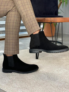 Bojoni Lorentti Black Suede Chelsea Boots-baagr.myshopify.com-shoes2-BOJONI