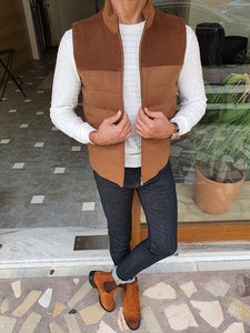 Forenza Camel Slim Fit Cotton Vest-baagr.myshopify.com-suit-BOJONI