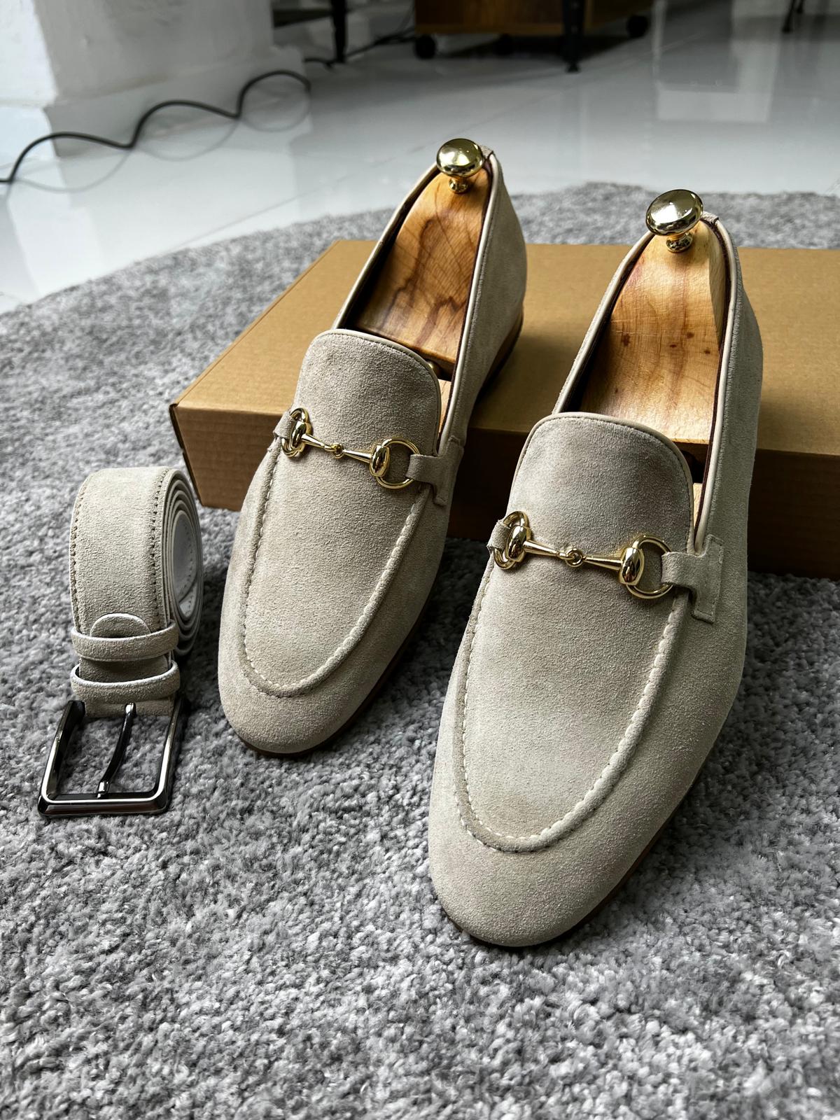 Bojoni Amato Special Edition Neolite Suede Beige Leather Loafer