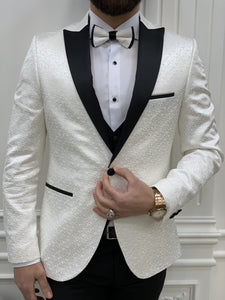 Bojoni Royal Dom White Slim Fit Tuxedo