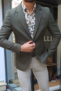 Milwaukee Khaki Slim Fit Blazer-baagr.myshopify.com-blazers-BOJONI