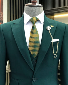 Bojoni Amato Slim Fit Dark Green Suit