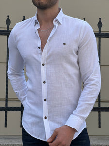 Bojoni Montebello Slim Fit High Quality Foldable Sleeve White Shirt
