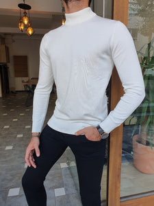 Bojo Slim Fit Long Sleeve White Sweater-baagr.myshopify.com-sweatshirts-BOJONI