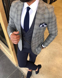 Daniel Gray Plaid Slim Fit Suit-baagr.myshopify.com-3-BOJONI
