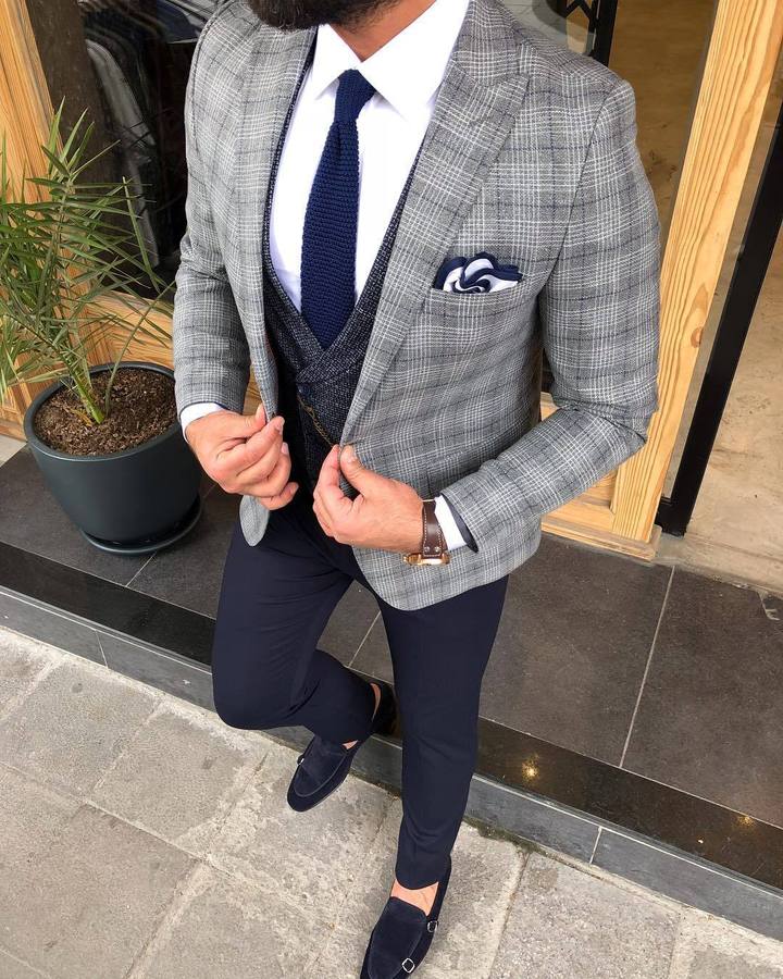 Daniel Gray Plaid Slim Fit Suit-baagr.myshopify.com-3-BOJONI