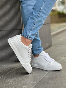 Benson Staple Detailed Eva Sole White Sneakers