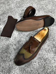 Madison Brown & Khaki Neolite Sole Tasseled Loafer