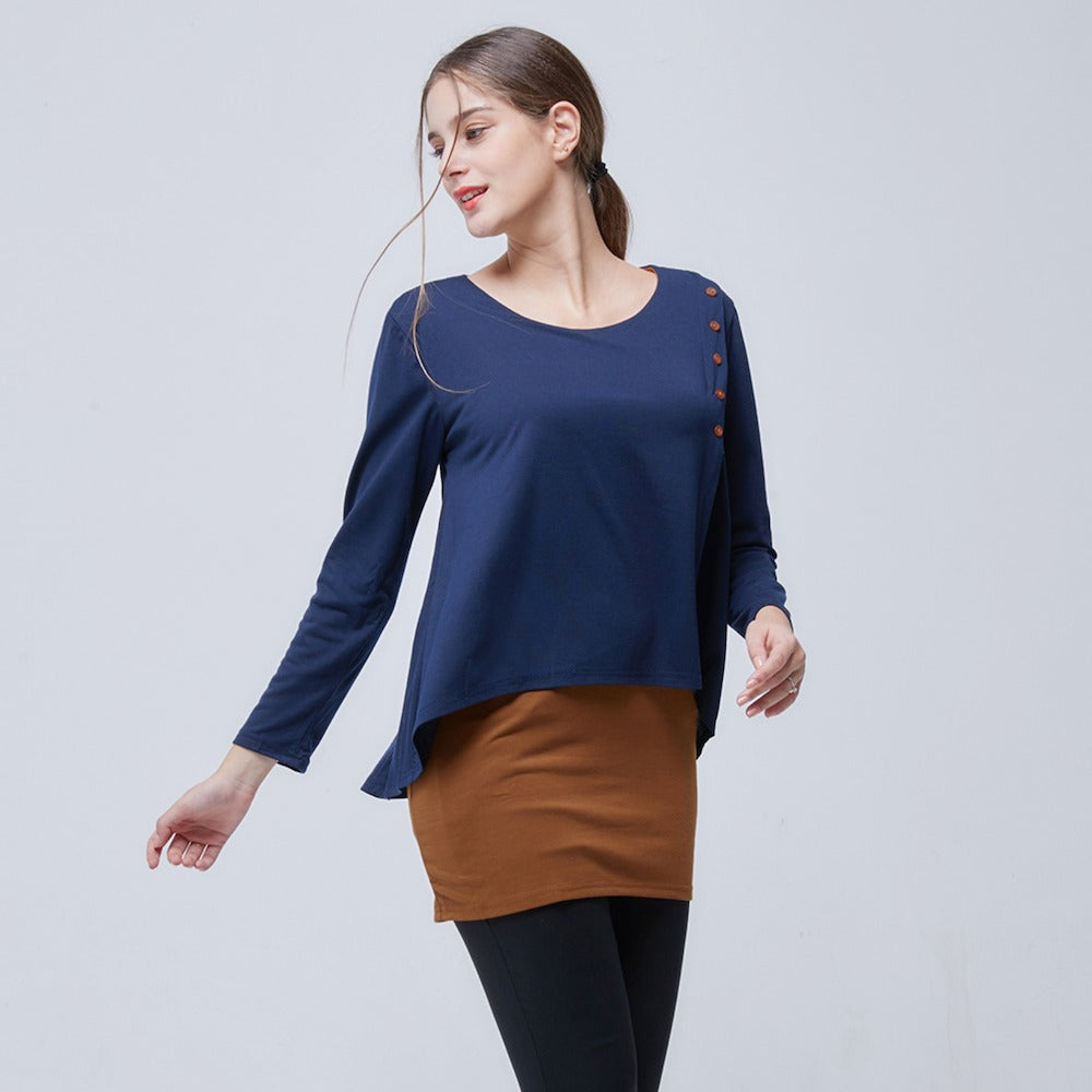 Casual Layered Button Top