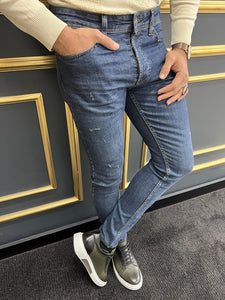 Rick Slim Fit Ripped Blue Jeans