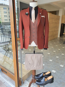 Giotto Tile Slim Fit Notch Lapel Linen Suit-baagr.myshopify.com-suit-BOJONI