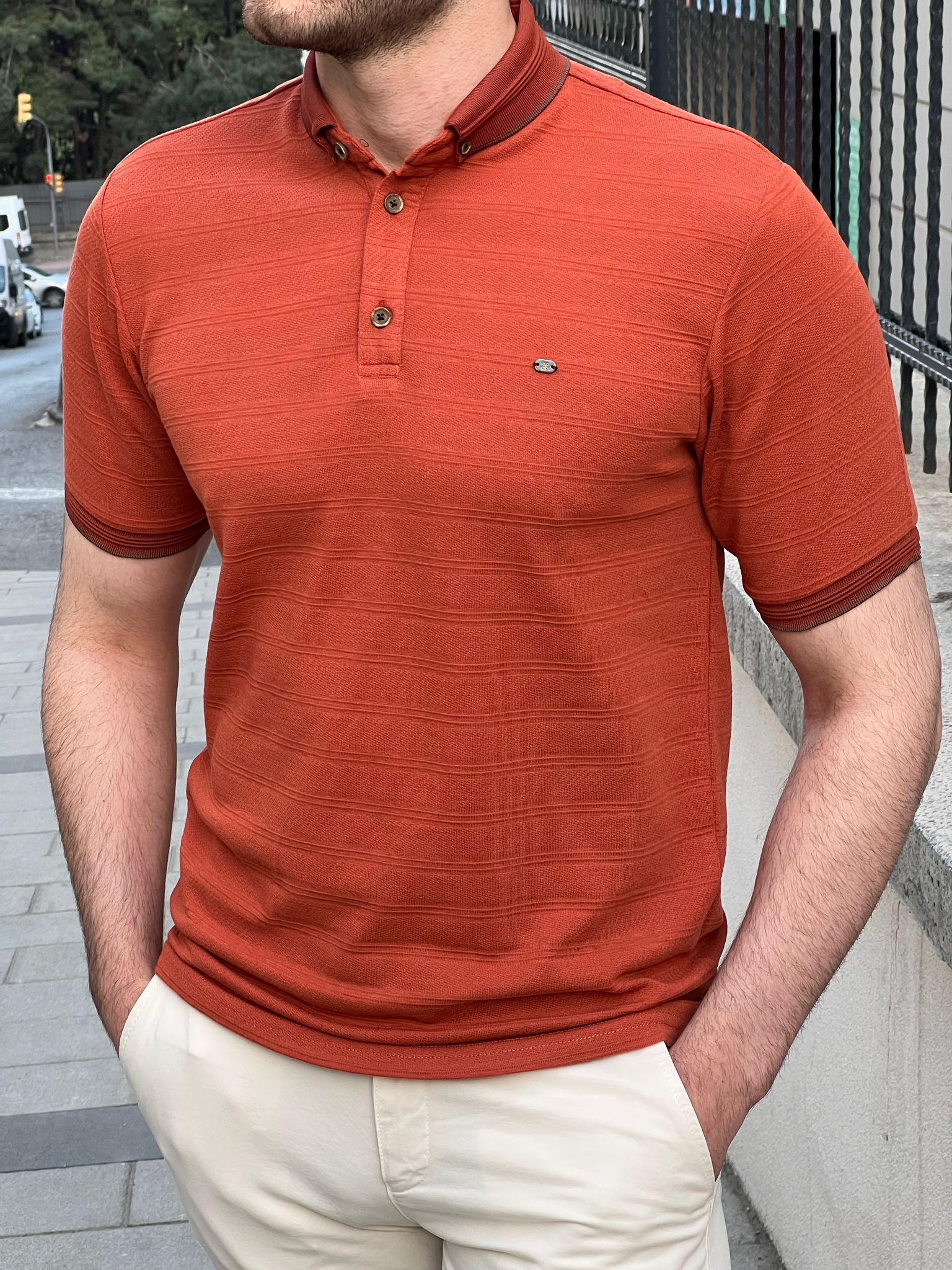 Bojoni Montebello Slim Fit High Quality Short Sleeve Tile Tees