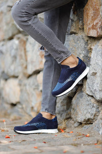 Luke Slim Fit Rubber Detailed Eva Sole Blue Shoes