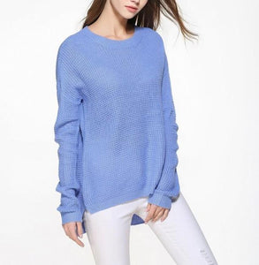 Womens Relaxed Fit Round Neck Sweater