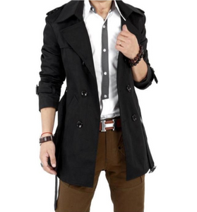 Mens Classic Double Breasted Trench Coat