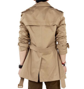 Mens Classic Double Breasted Trench Coat