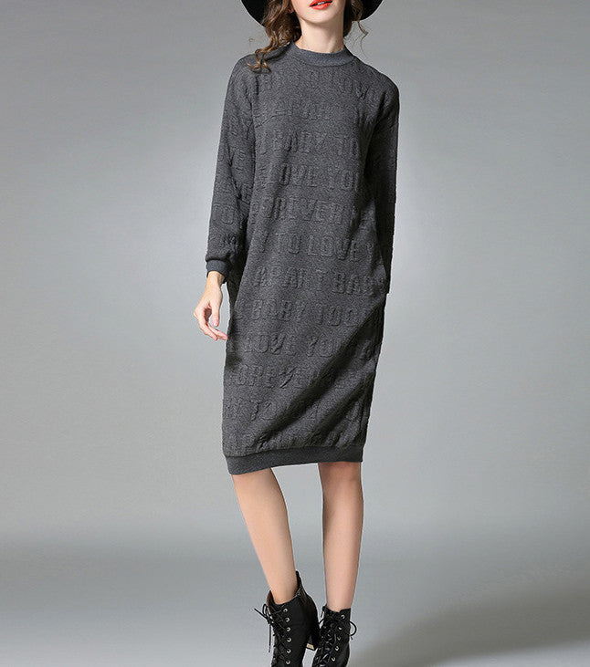 Womens Relaxed Round Neck Dress