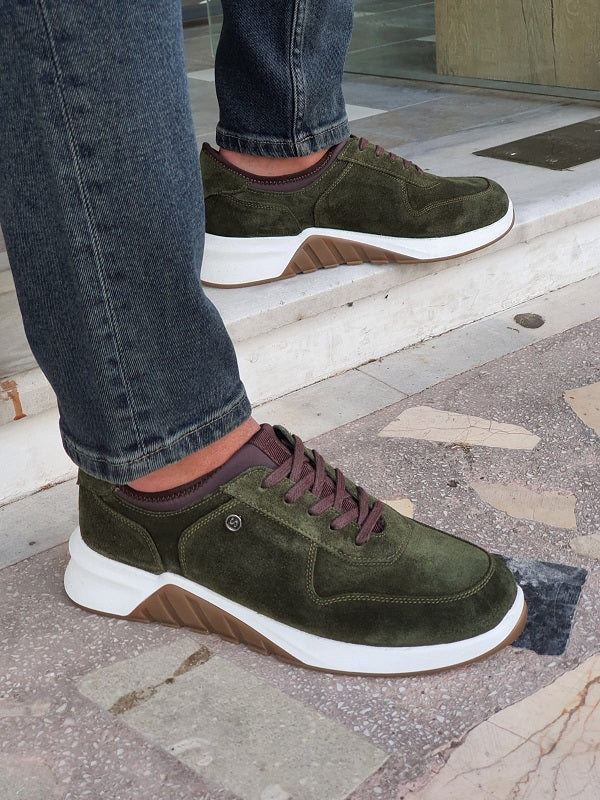 Galiardi Green Mid-Top Suede Sneakers-baagr.myshopify.com-shoes2-brabion