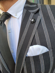 Richbaum Black Slim Fit Striped Blazer-baagr.myshopify.com-blazers-BOJONI