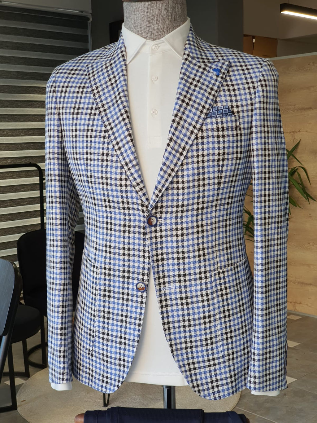 Argeli Sax Slim Fit Plaid Suit-baagr.myshopify.com-suit-BOJONI