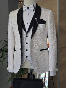 Bojoni White Slim Fit Shawl Lapel Tuxedo-baagr.myshopify.com-suit-BOJONI