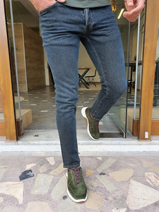 Bastoni Khaki Slim Fit Jeans-baagr.myshopify.com-Pants-BOJONI