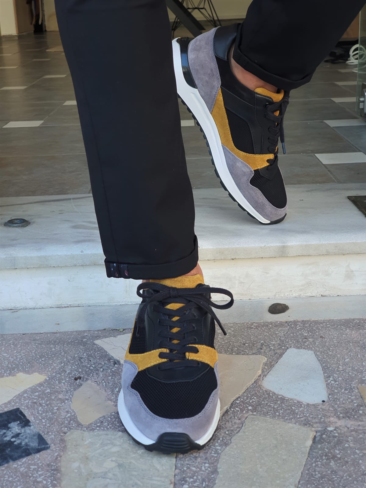 Bano Yellow Mid-Top Sneakers-baagr.myshopify.com-shoes2-brabion