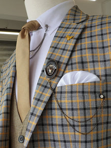 Antinori Yellow Slim Fit Plaid Suit-baagr.myshopify.com-suit-BOJONI