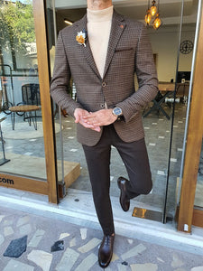 Giotto Brown Slim Fit Blazer-baagr.myshopify.com-blazers-BOJONI