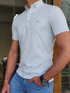 Lerno Blue Slim Fit Polo T-Shirt-baagr.myshopify.com-T-shirt-BOJONI