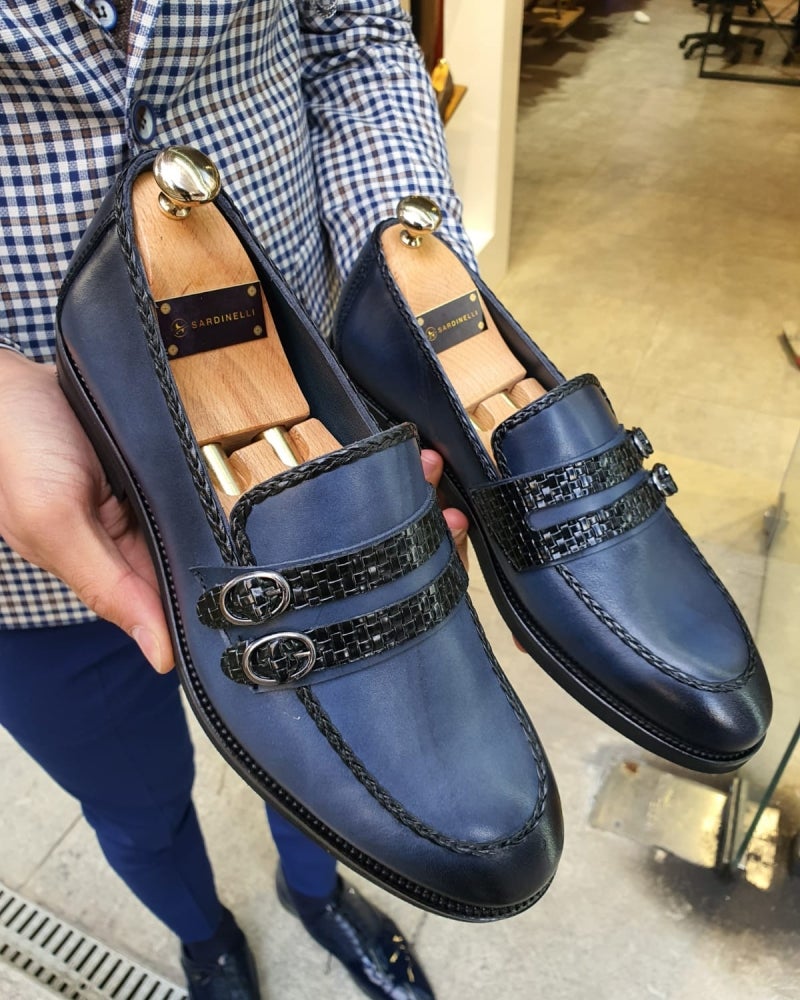 Lance  Fort Worth Navy Blue Buckle Loafer-baagr.myshopify.com-shoes2-BOJONI