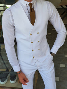 Boston White Slim Fit Peak Lapel Wool Suit-baagr.myshopify.com-suit-BOJONI