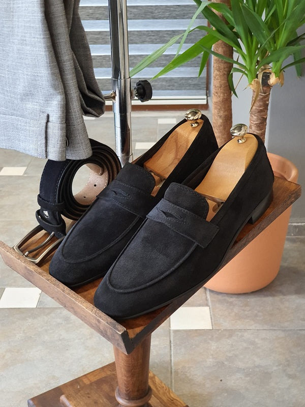 Julami Black Suede Penny Loafers-baagr.myshopify.com-shoes2-brabion