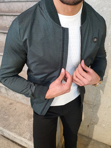 Lenard Khaki Slim Fit Patterned Coat-baagr.myshopify.com-Jacket-BOJONI