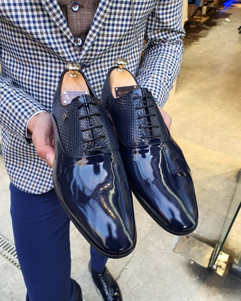 Lance  Navy Blue Laced Oxford-baagr.myshopify.com-shoes2-BOJONI