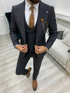 Verona Dark Gray Slim Fit Peak Lapel Suit-baagr.myshopify.com-1-BOJONI