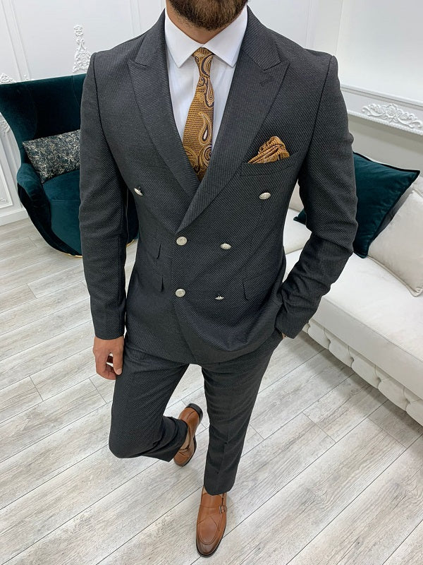 Palermo Dark Gray Slim Fit Double Breasted Suit-baagr.myshopify.com-1-BOJONI