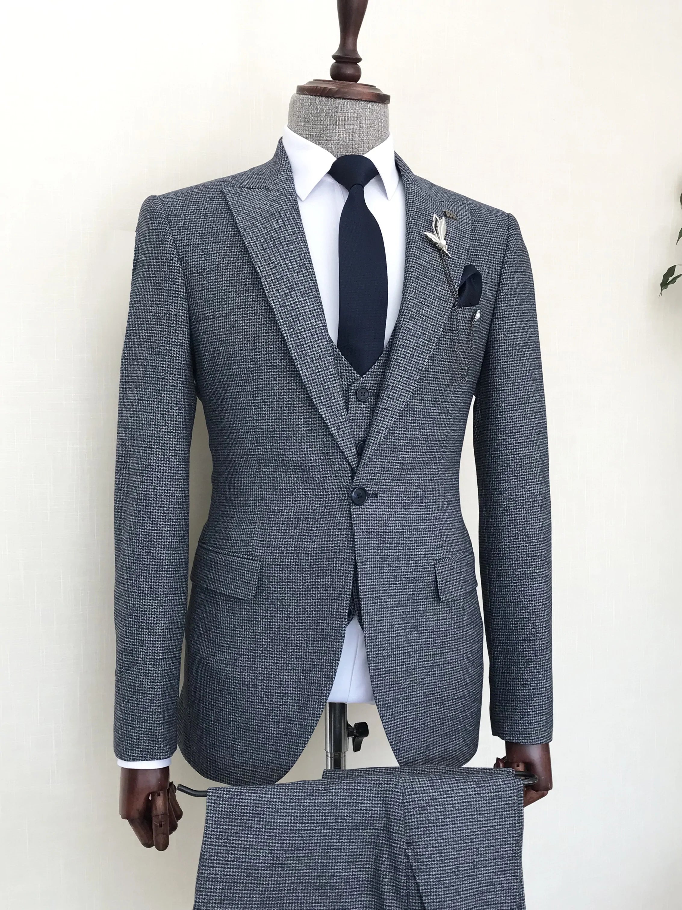 Navy Slim-Fit Suit 3-Piece