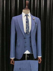 Blue Slim-Fit Suit 3-Piece