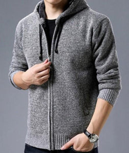 Mens Fleece Lined Sweater Jacket