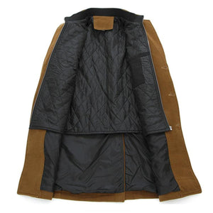 Mens Double Collar Mid Length Overcoat