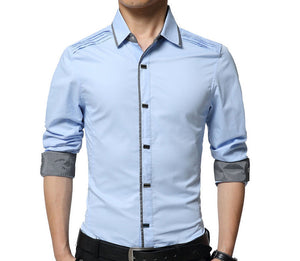 Mens Button Down Shirt with Shoulder Details
