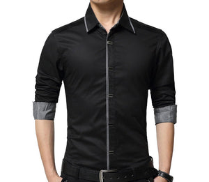 Mens Button Down Shirt with Shoulder Details